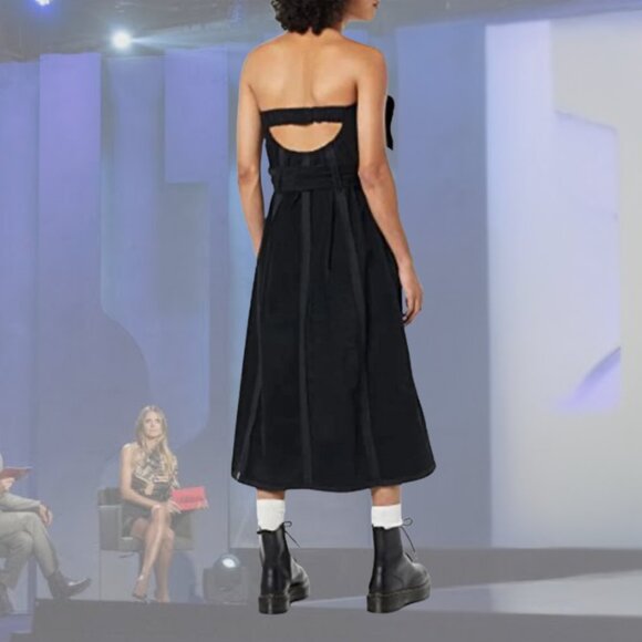 NWT - MAKING THE CUT - Deconstructed Strapless Corduroy  Dress - Black - S | M - Picture 4 of 8